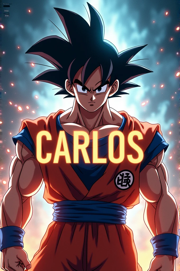 Give me a picture with Goku&#39;s photo and Carlos&#39; name