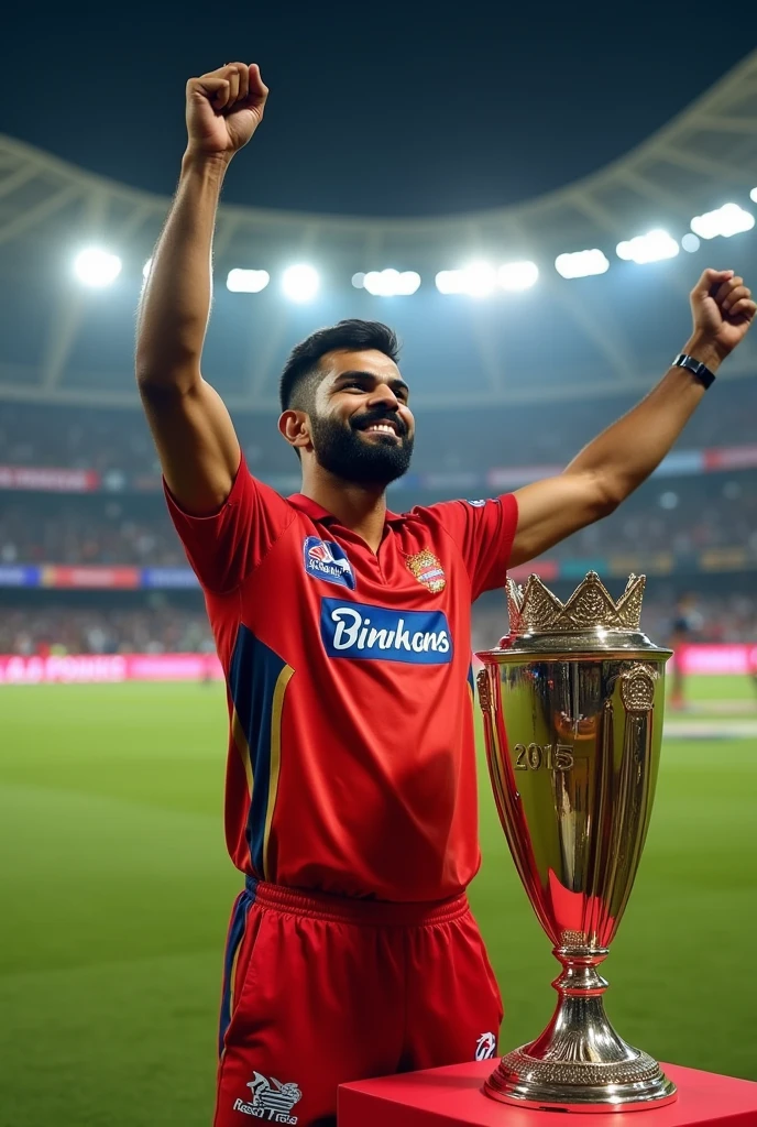 ROYAL CHALLENGERS BANGALORE Wining IPl TROPHY and Virat Kohli celebrating 