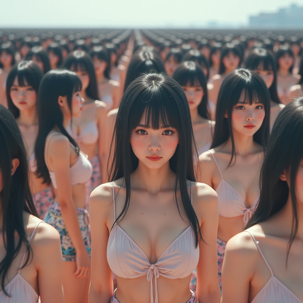 (((((Japanese Clone-girls=Myself))))), (((Super Best masterpiece Clone-girls Raw Photography Art))), (((16K, Highest quality, Ultra-high resolution, RAW Photos))), (((It&#39;s so unrealistic., With unparalleled depiction, With an unfathomable sight, An unprecedented and shocking worldview, Clone-girls: In a world of mass reproduction, Ultra-realistic))), (((Japanese Girls, Sasaki Nozomi, 26yo, Small face, Thick black hair, long hair, Dark Eyes, Mature face, Cute Smile, Smiling face, A gentle gaze, (((Very pleasant look)))))), (((Very beautiful detailed girls, Accurate body structure, Accurate body movements, Very detailed body, (((Super big breasts, Large bulge of ample breasts)))))), (((Summer clothes, Short sleeve, mini skirt, hour々I can see your pants, Cleavage Emphasis, Emphasise the fullness of your breasts))), ((((((((Very detailed, Myself cloning, Depiction of splitting oneself, 1Myself girl→1,000,000,000,000,000,000,000,000,000,000Myself cloning girls)))))))), (((((((Myself clone-girlsから, Myself keeps multiplying, (Very detailed and intricate, A perfectly matched depiction, (((In the same female body,With the same face, With the same hairstyle, In the same clothes, At the same height, 同じSuper big breastsである))), 1,000,000,000,000,000,000,000,000,000,000 people))))))), (((((Myself girls only))))), (((((1,000,000,000,000,000,000,000,000,000,000Myself girls))))), (Very detailed描写で, The awesomeness of the massively proliferating crowd of &quot;myself&quot;, A very impressive sight, Skin ship in full swing), (Very detailed depiction, Clear and accurate perspective depiction, Ultra-wide field of view, Focus on the average value of the image, Illuminated from the front by a soft, bright light), ((The shooting angle and composition, From above, From below, From the left, From the right, View Myself)), I&#39;m so happy to see so many Myself crowds., I love myself, Laugh together, A slope with a large bend
