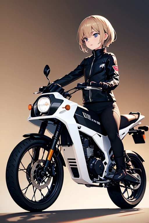 Young Light clothing Dairy-free Completely flat Full body from the side of the bike Riding on motorcycle 750cc bike