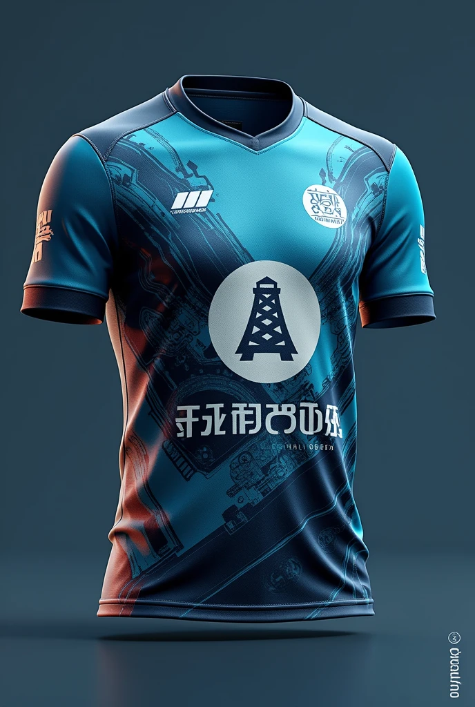 Create a football shirt for the petroleum engineering course, make a front and back image