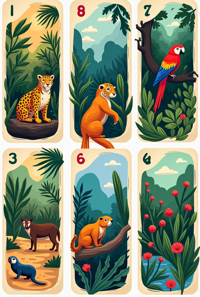 Make all the Uno cards themed around all Brazilian biomes