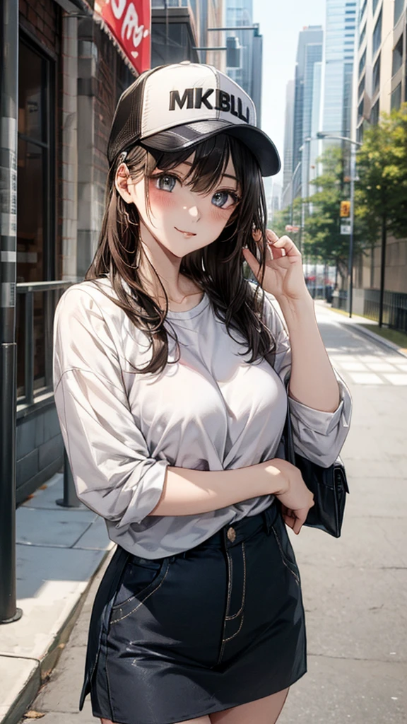 Street Styleの、Cute outfits（Street Style）、Wearing a baseball cap、Sparkling eyes、Slender、tits