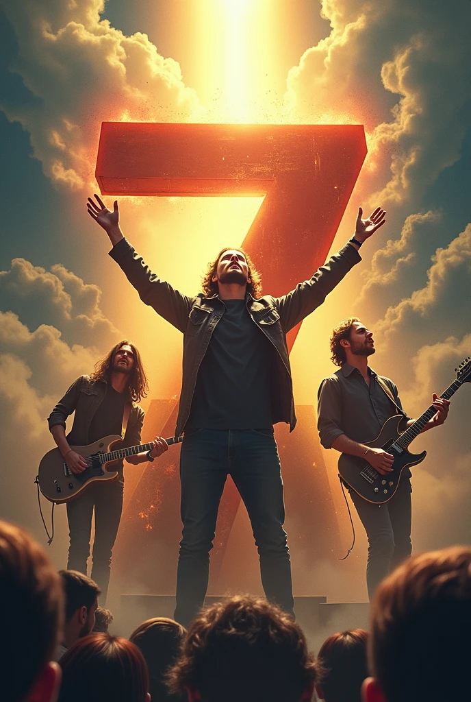 An artwork for an evangelical rock band with the number 7 as a reference 