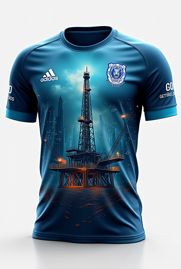 Create a football shirt for the petroleum engineering course, make a front and back image