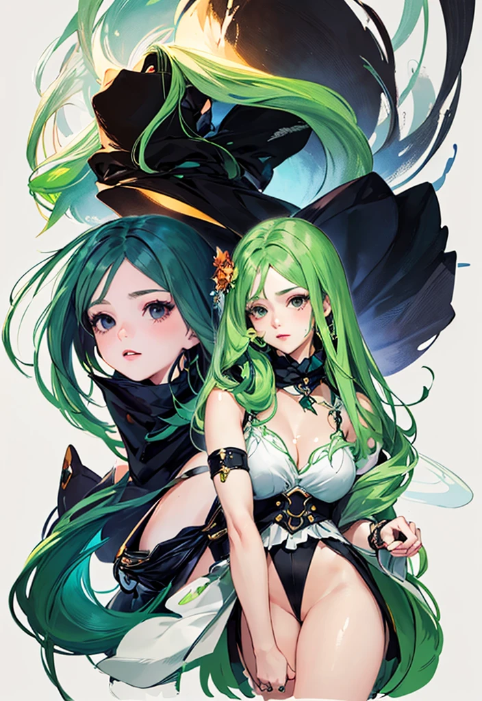 ((masterpiece)), (((best quality))), chromatic lighting,
colorized, green + white limited color palette,
detailed concept drawing,
Shibuya street girl,
portrait, 20yo 1girl, medium soft breasts, slender, long green hair, black eyes,in a city,