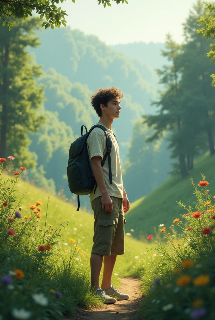 A 20 year old german boy with nature. Simple look