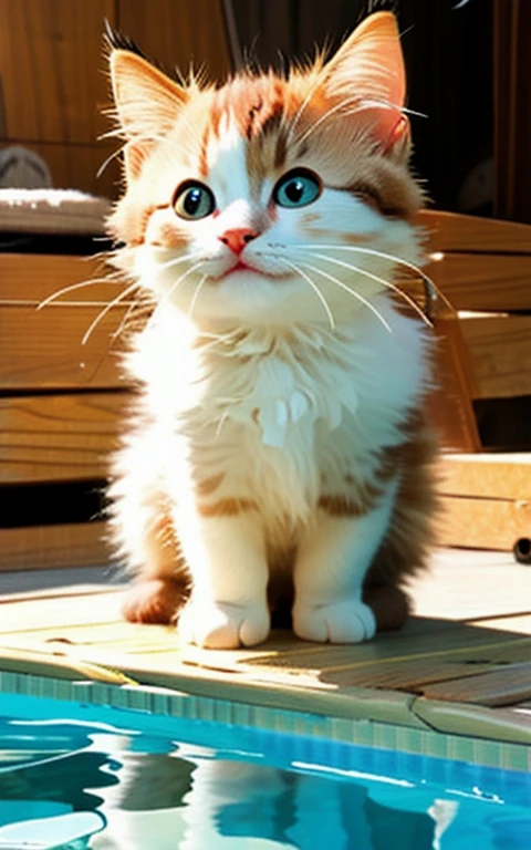 Innocent and cute movements、Play Kitten、Soothing、Fluffy and slightly rounded body、Too cute、Adorable、Beautiful Face、Well-formed face、kind、Amazing visuals