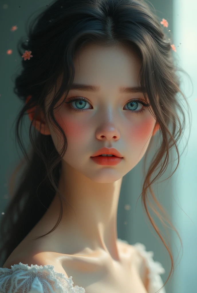 1 girl, High resolution, small , Long hair, blush, blue eyes, 