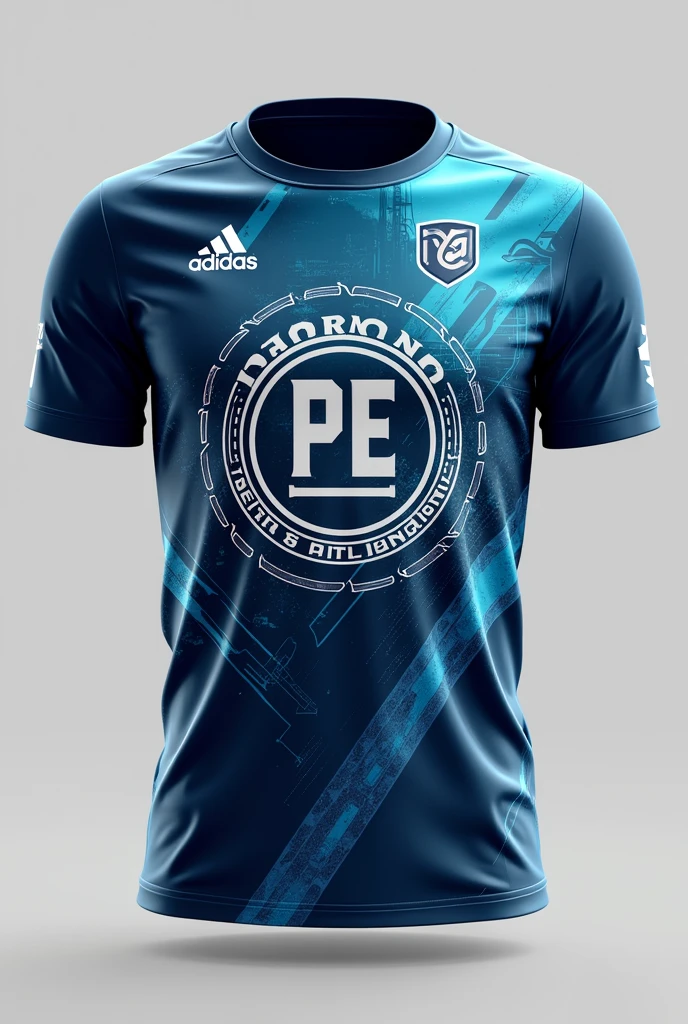 Create a football shirt for the petroleum engineering course, make a front and back image