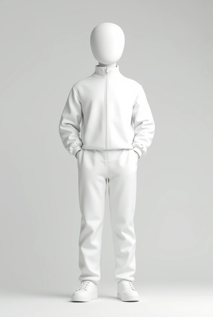 A mockup wearing tracksuit white front and back