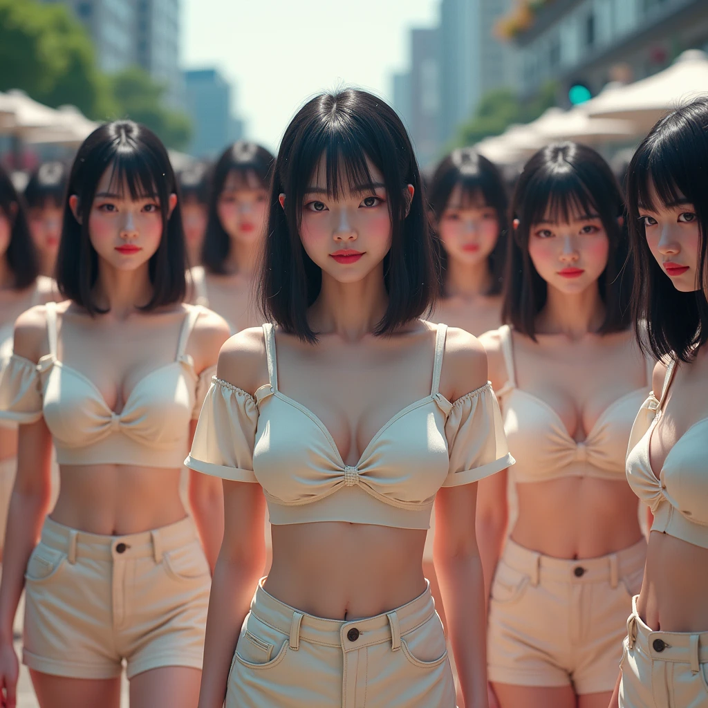 (Japanese Clone-girls=Myself), (Super Best masterpiece Clone-girls Raw Photography Art), (16K, Highest quality, Ultra-high resolution, RAW Photos), (It's so unrealistic., With unparalleled depiction, With an unfathomable sight, An unprecedented and shocking worldview, Clone-girls: In a world of mass reproduction, Ultra-realistic), (Japanese Girls, Sasaki Nozomi, 26yo, Small face, Thick black hair, long hair, Dark Eyes, Mature face, Cute Smile, Smiling face, A gentle gaze, Very pleasant look), (Very beautiful detailed girls, Accurate body structure, Accurate body movements, Very detailed body, (Super big breasts, Large bulge of ample breasts)), (Summer casual clothes, Short sleeve, mini skirt, hour々I can see your pants, Cleavage Emphasis, Emphasise the fullness of your breasts), (Very detailed, Myself cloning, Depiction of splitting oneself, 1Myself girl→1,000,000,000,000,000,000,000,000,000,000Myself cloning girls), (Very detailed and intricate, Myself clone-girlsから, Myself's body is multiplying, A perfectly matched depiction, (In the same female body,With the same face, With the same hairstyle, In the same clothes, At the same height, 同じSuper big breastsである)), (1,000,000,000,000,000,000,000,000,000,The number has increased to over 10,000.), (Myself girls only), (1,000,000,000,000,000,000,000,000,000,000,000,000,000,000,000,000,000,000,000,000,000,000Myself girls), (Very detailed描写で, The awesomeness of the massively proliferating crowd of "myself", A very impressive sight, Skin ship in full swing), (Very detailed depiction, Clear and accurate perspective depiction, Ultra-wide field of view, Focus on the average value of the image, Illuminated from the front by a soft, bright light), ((The shooting angle and composition, From above, From below, From the left, From the right, View Myself)), I'm so happy to see so many Myself crowds., I love myself, Laugh together, A slope with a large bend