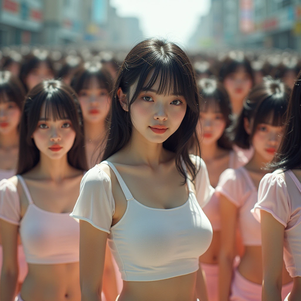 (Japanese Clone-girls=Myself), (Super Best masterpiece Clone-girls Raw Photography Art), (16K, Highest quality, Ultra-high resolution, RAW Photos), (It's so unrealistic., With unparalleled depiction, With an unfathomable sight, An unprecedented and shocking worldview, Clone-girls: In a world of mass reproduction, Ultra-realistic), (Japanese Girls, Sasaki Nozomi, 26yo, Small face, Thick black hair, long hair, Dark Eyes, Mature face, Cute Smile, Smiling face, A gentle gaze, Very pleasant look), (Very beautiful detailed girls, Accurate body structure, Accurate body movements, Very detailed body, (Super big breasts, Large bulge of ample breasts)), (Summer casual clothes, Short sleeve, mini skirt, hour々I can see your pants, Cleavage Emphasis, Emphasise the fullness of your breasts), (Very detailed, Myself cloning, Depiction of splitting oneself, 1Myself girl→1,000,000,000,000,000,000,000,000,000,000Myself cloning girls), (Very detailed and intricate, Myself clone-girlsから, Myself's body is multiplying, A perfectly matched depiction, (In the same female body,With the same face, With the same hairstyle, In the same clothes, At the same height, 同じSuper big breastsである)), (1,000,000,000,000,000,000,000,000,000,The number has increased to over 10,000.), (Myself girls only), (1,000,000,000,000,000,000,000,000,000,000,000,000,000,000,000,000,000,000,000,000,000,000Myself girls), (Very detailed描写で, The awesomeness of the massively proliferating crowd of "myself", A very impressive sight, Skin ship in full swing), (Very detailed depiction, Clear and accurate perspective depiction, Ultra-wide field of view, Focus on the average value of the image, Illuminated from the front by a soft, bright light), ((The shooting angle and composition, From above, From below, From the left, From the right, View Myself)), I'm so happy to see so many Myself crowds., I love myself, Laugh together, A slope with a large bend
