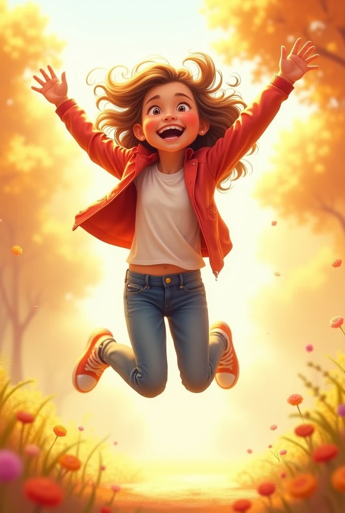 a girl jumping in joy, or a small cake with a single candle being blown out for getting passed in exams