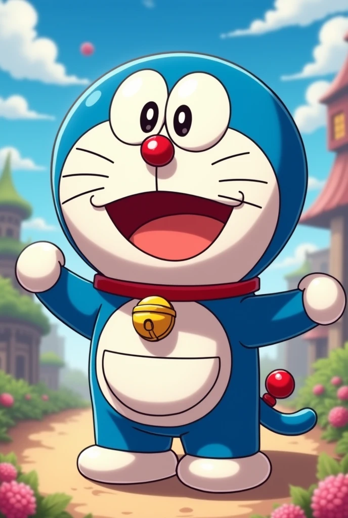 (Anime image) create 4k Doreamon anime character Doreamon Image like anime type all things.