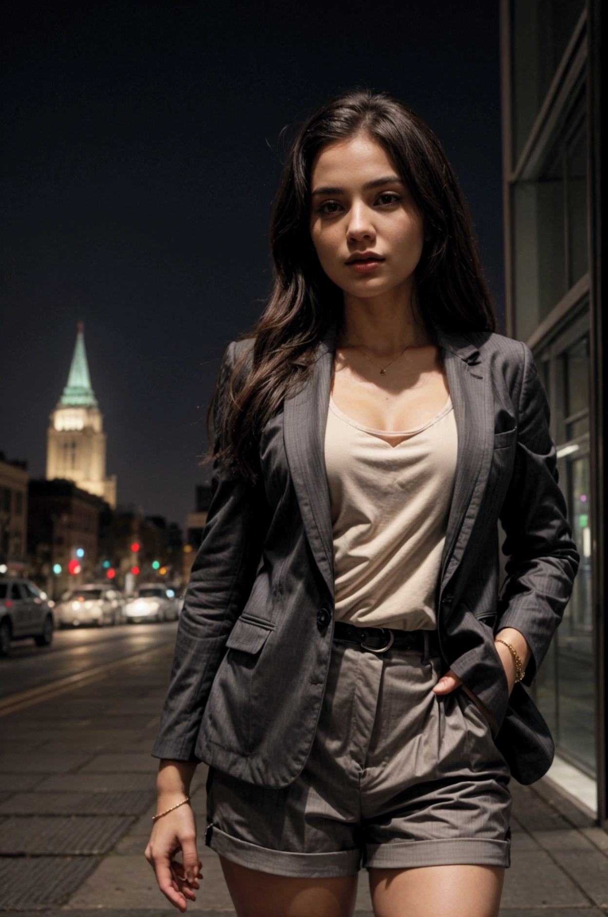 On the city, with blazer