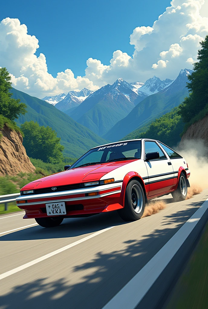 Vẽ toyota ae86 trong bộ anime initinal d