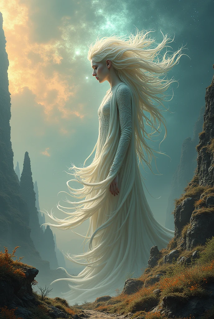Generate me a landscape that relates to a fair person, he would be, discipline, uncommon and egocentric that is mythological and amazing and beautiful at the same time feared with more hair