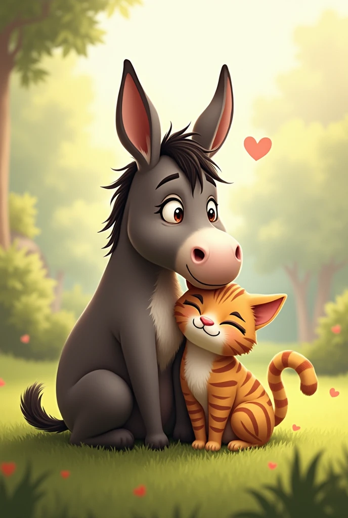 Donkey cat love
