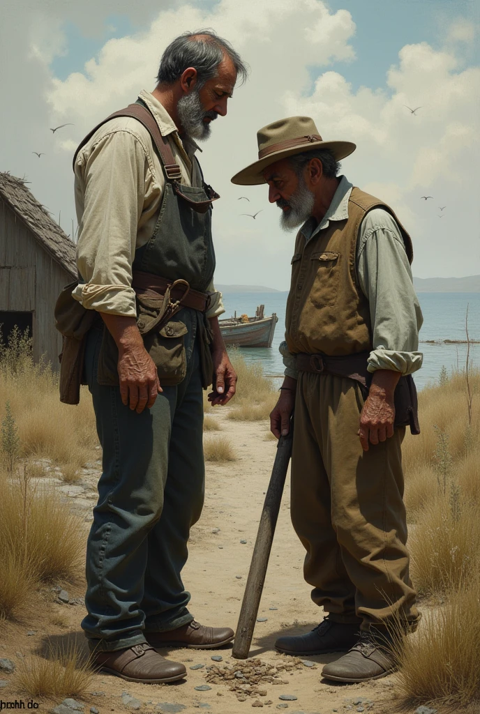 Fisherman and a farmer crying