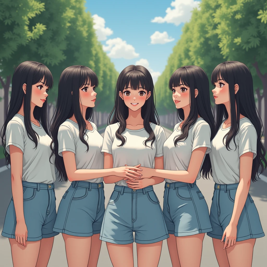 (Japanese Clone-girls=Myself), (Super Best masterpiece Clone-girls Raw Photography Art), (16K, Highest quality, Ultra-high resolution, RAW Photos), (It's so unrealistic., With unparalleled depiction, With an unfathomable sight, An unprecedented and shocking worldview, Clone-girls: In a world of mass reproduction, Ultra-realistic), (Japanese Girls, Sasaki Nozomi, 26yo, Small face, Thick black hair, long hair, Dark Eyes, Mature face, Cute Smile, Smiling face, A gentle gaze, Very pleasant look), (Very beautiful detailed girls, Accurate body structure, Accurate body movements, Very detailed body, (Super big breasts, Large bulge of ample breasts)), (Summer casual clothes, Short sleeve, mini skirt, hour々I can see your pants, Cleavage Emphasis, Emphasise the fullness of your breasts), (Very detailed, Myself cloning, Depiction of splitting oneself, 1Myself girl→1,000,000,000,000,000,000,000,000,000,000Myself cloning girls), (Very detailed and intricate, Myself clone-girlsから, Myself's body is multiplying, A perfectly matched depiction, (In the same female body,With the same face, With the same hairstyle, In the same clothes, At the same height, 同じSuper big breastsである)), (1,000,000,000,000,000,000,000,000,000,The number has increased to over 10,000.), (Myself girls only), (1,000,000,000,000,000,000,000,000,000,000,000,000,000,000,000,000,000,000,000,000,000,000Myself girls), (Very detailed描写で, Physical contact), (Very detailed depiction, Clear and accurate perspective depiction, Ultra-wide field of view, Focus on the average value of the image, Illuminated from the front by a soft, bright light), hug, kiss, Chest to Chest, Happy laughter