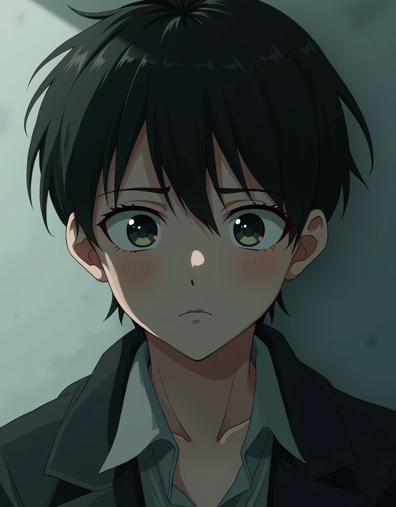 (Anime image) create 4k hd sad alone 16 years boy image he is very upset, his look is very nice and cool anime image.