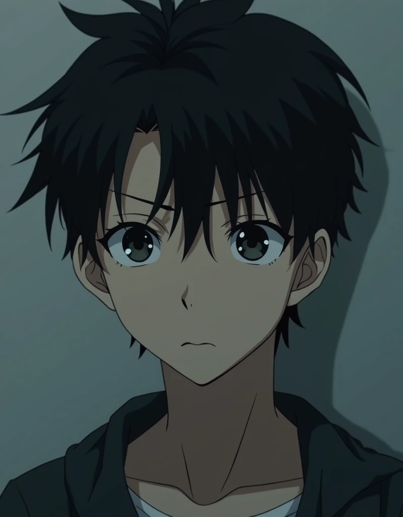 (Anime image) create 4k hd sad alone 16 years boy image he is very upset, his look is very nice and cool anime image.