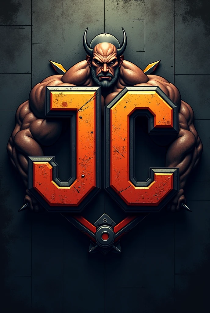 logo with the initials "J" and "C", squat Buster theme