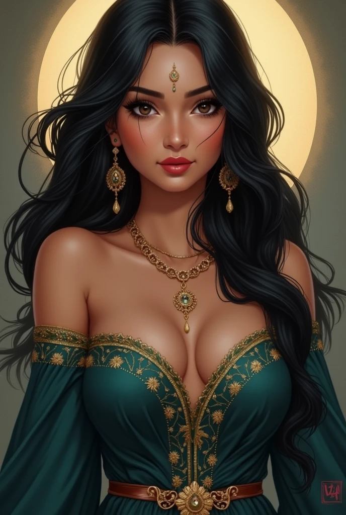 **Heroine - Riddhi**
- **Look:**
- **Face:** Beautiful and emotional face, with a glimpse of innocence and determination.
- **Hair:** Black, long and shiny hair, which enhances her beauty.
- **Body structure:** Slim and elegant body type, which reflects her gentle and feminine personality.
- **Clothing style:**
- Riddhi's look is royal and dignified. She is seen in dark colored lehenga or gown, which enhances her beauty and personality.
- Her clothes are often light but attractive, such as navy blue, maroon or deep green, which complement her skin tone.
- As for jewelry, Riddhi wears light and royal jewelry, which enhances her elegance.
- **Personality:**
- Riddhi's personality is firm, sensitive and sensible. She is ready to risk her life for her loved ones.
- She is a considerate and supportive partner who stands by Veer through thick and thin.
- Riddhi's strength lies in her determination and mental stability, which enables her to face every challenge.
### 1. **Hero - Veer**
- **Look:**
- **Face:** Strong and attractive facial structure. Light beard and deep, confident eyes.
- **Hair:** Black, medium length hair, lightly scattered.
- **Body Structure:** Fit and athletic body. His physique reflects his adventurous and fearless personality.
- **Clothing Style:**
- Veer's look is stylish but comfortable. He usually wears tight-fitted black or dark colored jackets and jeans, which give him a rough and tough look.
- Sometimes he can be seen in a leather jacket with a white T-shirt, which adds a cool and confident appeal to his personality.
- As footwear, Veer usually wears boots or sneakers, which suit his adventurous and active lifestyle.
- **Personality:**
- Veer's personality is fearless, confident, and determined. He is willing to go to any lengths to protect his loved ones.
- He is a courageous and inspiring leader, capable of leading his team out of trouble.
- Emotionally, Veer is deep and sensitive, loyal to his friends and family.
riddh
