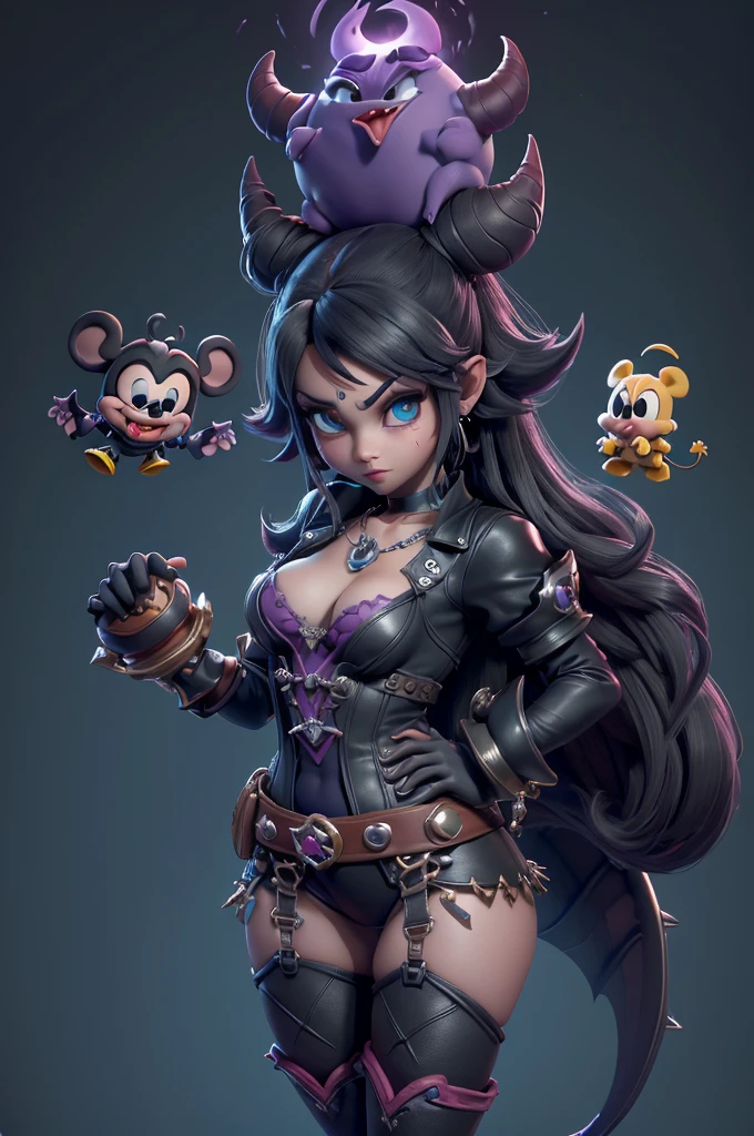 monstros estilos kingdom hearts, baseados em animais,3d style, shadown monster, demons, darkness monster, rayman legends, mickey mouse character style, girl and body, kingdom hearts, malhas leves e quentinhas, cores quentes e alegres, portando espada magica, dark mouse in around, (raytrace),(((sexy e sensual))),((demon's crest))