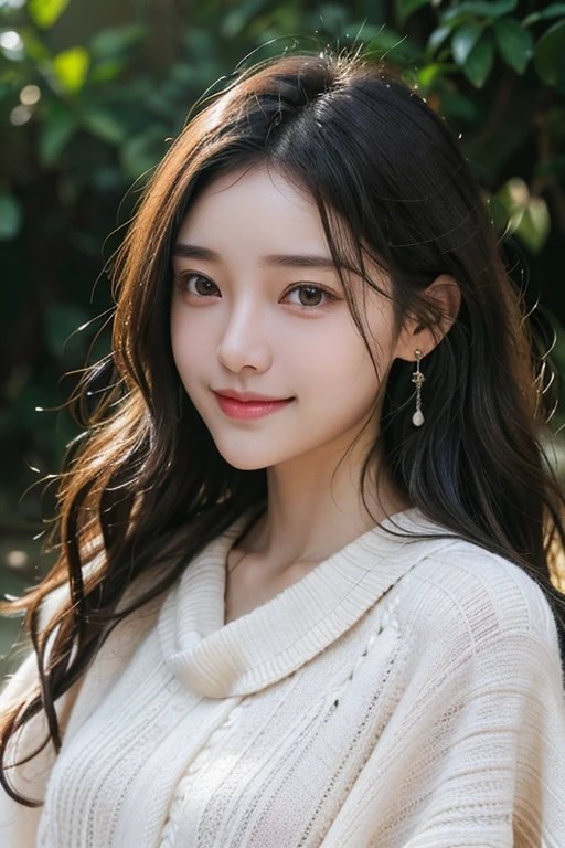 (Two pure Japanese,), (Small breasts:1.5,),(alone,,Textured skin, Detailed skin,Detailed face,Detailed eyes,detailed posing,Natural eyebrows,Sparkling eyes,Attention to detail, Highest quality, Very detailed, Surrealism, ,8k,RAW Photos,Photographicism,Professional Lighting,Ray Tracing,Portrait Photography,Soft Light),((Black Hair, Natural Makeup,Simple Earrings, Medium Hair,Wavy Hair,smile)),(((poncho style sweater,Have a camera)))