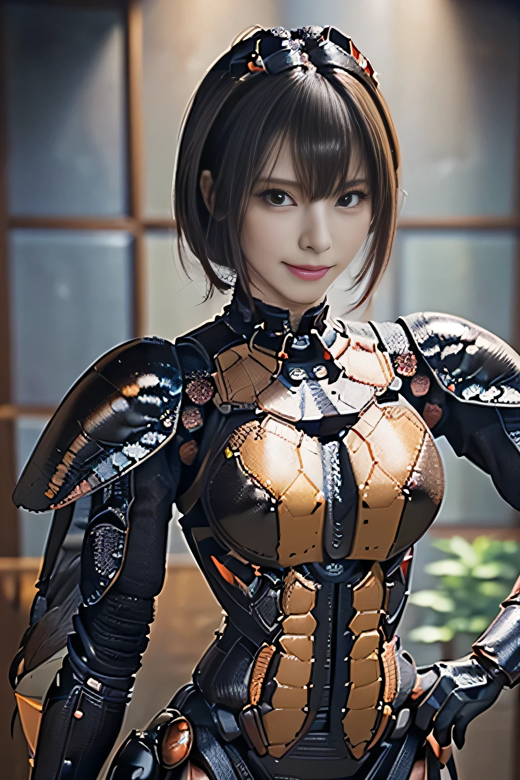 (high resolution,masterpiece,best quality,extremely detailed CG, anime, official art:1.4), realistic, photo, amazing fine details, all intricate, gloss and shiny,awesome many layers, 8k wall paper, 3d, sketch, kawaii, illustration,( solo:1.4), perfect female proportion,villainess, (fusion of dark brown cockroach and lady:1.4), (brown cockroach form lady:1.2), (brown cockroach lady:1.2), (fusion:1.2), (solo:1.4), (evil smile:1.2), muscular, abs, (cockroach brown exoskeleton bio insect suit:1.4), (cockroach brown exoskeleton bio insect armor:1.2), (brown transparency cockroach wing:1.4), (brown cockroach antennae:1.3),