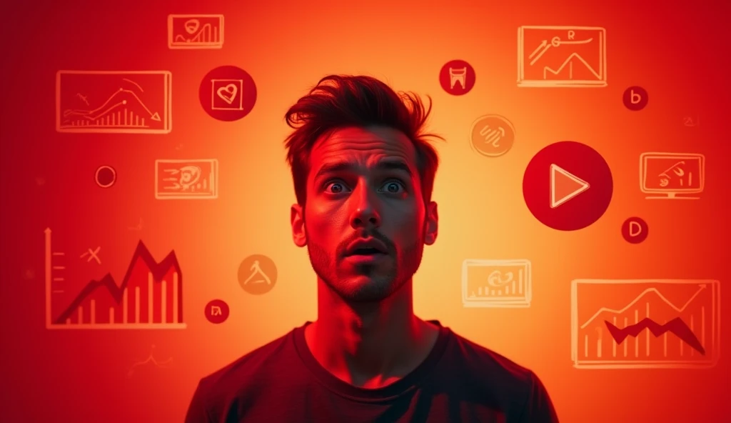 Create a cover image for a YouTube channel with the title &#39;Find out how you&#39;re being fooled by marketing strategies to mislead consumers&#39;. main image: Include a centered image of a person with an expression of surprise or indignation. Background: Use a bright color gradient, Like red and orange, to create an eye-catching look.
main image: Include a centered image of a person with an expression of surprise or indignation.  Additional Elements: Include marketing related icons, like graphs and arrows, to reinforce the theme.