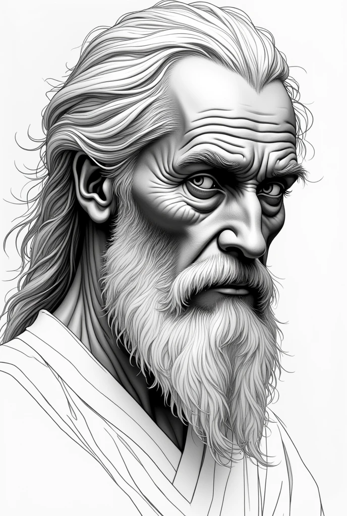 Ancient portraits,Black and white lines