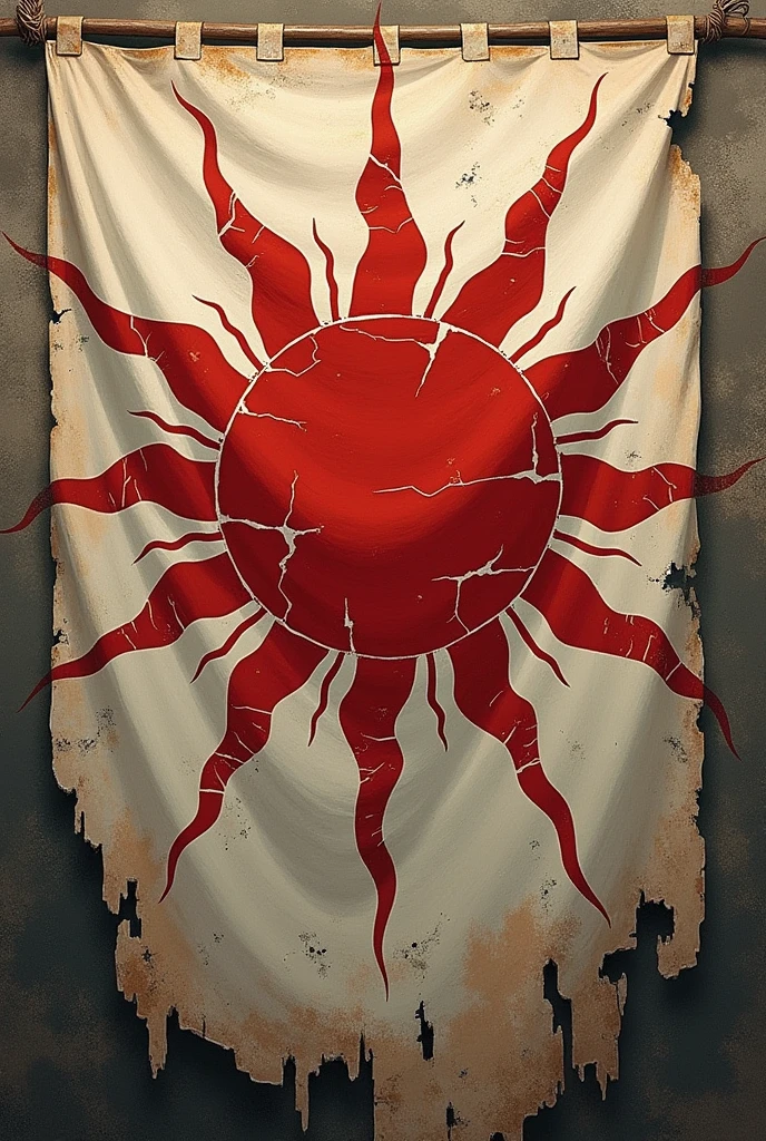 Logo banner representing the Japanese feudal sun country with a very damaged sun
