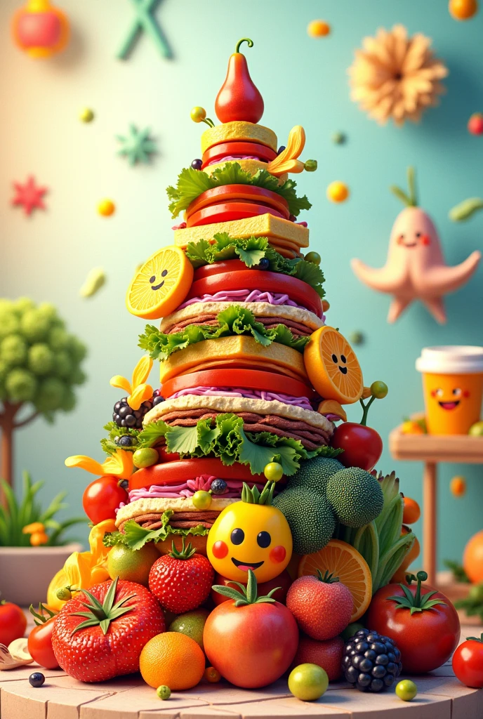 Generate a random food pyramid that i consume and monday to choose friday