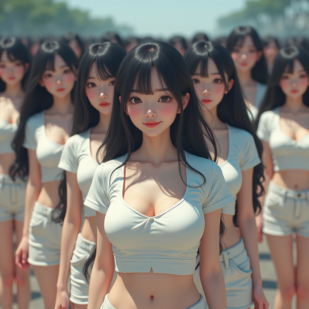 (Japanese Clone-girls=Myself), (Super Best masterpiece Clone-girls Raw Photography Art), (16K, Highest quality, Ultra-high resolution, RAW Photos), (It&#39;s so unrealistic., With unparalleled depiction, With an unfathomable sight, An unprecedented and shocking worldview, Clone-girls: In a world of mass reproduction, Ultra-realistic), (Japanese Girls, Sasaki Nozomi, 26yo, Small face, Thick black hair, long hair, Dark Eyes, Mature face, Cute Smile, Smiling face, A gentle gaze, Very pleasant look), (Very beautiful detailed girls, Accurate body structure, Accurate body movements, Very detailed body, (Super big breasts, Large bulge of ample breasts)), (Summer casual clothes, Short sleeve, mini skirt, hour々I can see your pants, Cleavage Emphasis, Emphasise the fullness of your breasts), (Very detailed, Myself cloning, Depiction of splitting oneself, 1Myself girl→1,000,000,000,000,000,000,000,000,000,000Myself cloning girls), (Very detailed and intricate, Myself clone-girlsから, Myself&#39;s body is multiplying, A perfectly matched depiction, (In the same female body,With the same face, With the same hairstyle, In the same clothes, At the same height, 同じSuper big breasts)), (1,000,000,000,000,000,000,000,000,000,The number has increased to over 10,000.), (Myself girls only), (1,000,000,000,000,000,000,000,000,000,000,000,000,000,000,000,000,000,000,000,000,000,000Myself girls), (Very detailed描写で, Physical contact), (Very detailed depiction, Clear and accurate perspective depiction, Ultra-wide field of view, Focus on the average value of the image, Illuminated from the front by a soft, bright light), hug, kiss, Chest to Chest, Happy laughter, Super wide view