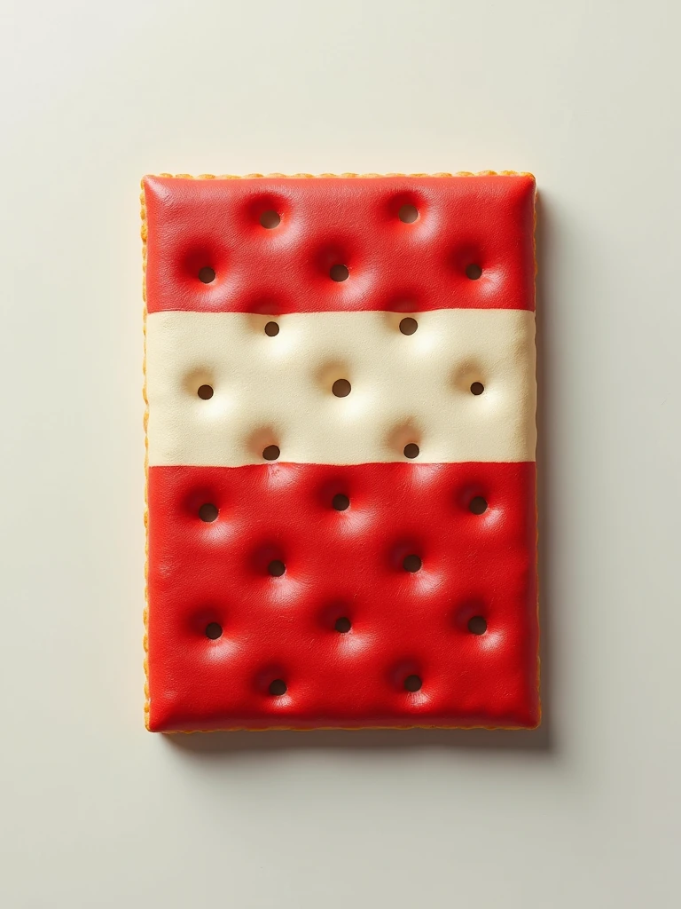 A saltine cracker dyed with the socialist flag