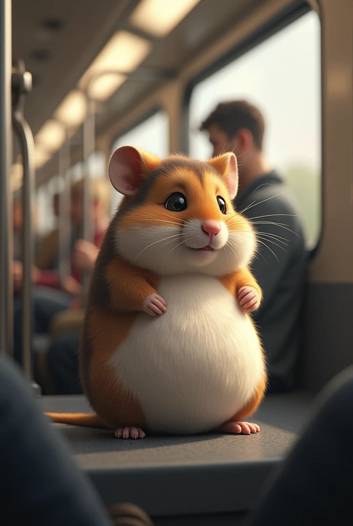 Little hamster pregnant in the train