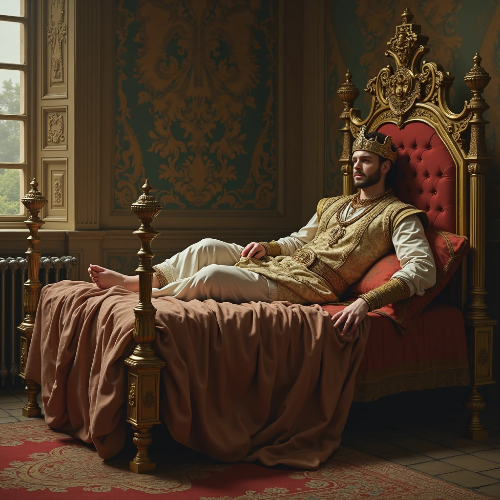 The unworthy prince who lay happy on the bed in ancient times