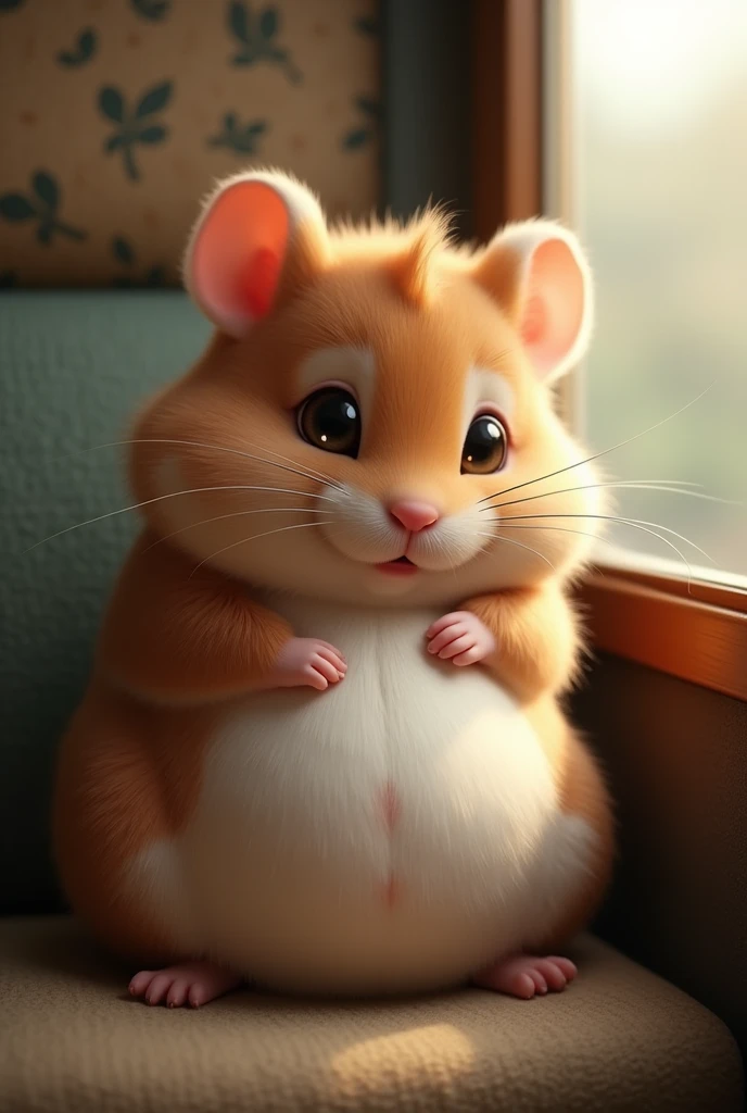 Little hamster pregnant 9 month in the train