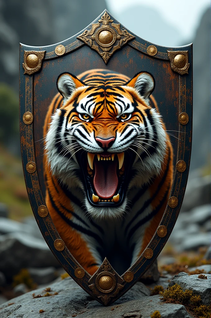Create a saber-toothed tiger shield for your team 