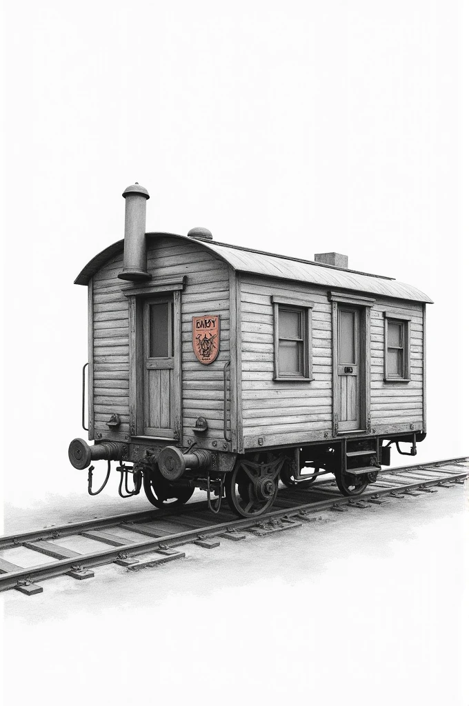 BOBRN railway wagon pencil drawing