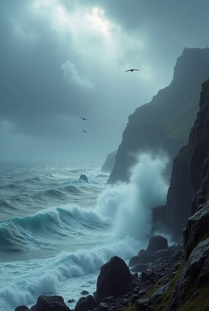 Violent storm in the Flannan Islands