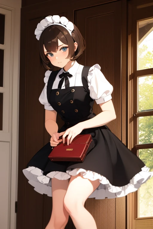Femboy brown hair maid