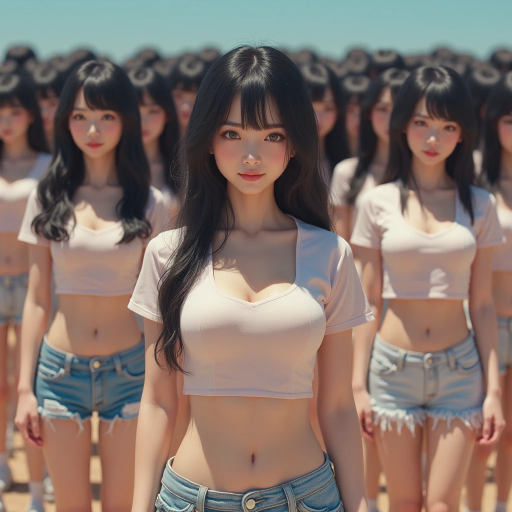 (Japanese Clone-girls=Myself), (Super Best masterpiece Clone-girls Raw Photography Art), (16K, Highest quality, Ultra-high resolution, RAW Photos), (It's so unrealistic., With unparalleled depiction, With an unfathomable sight, An unprecedented and shocking worldview, Clone-girls: In a world of mass reproduction, Ultra-realistic), (Japanese Girls, Sasaki Nozomi, 26yo, Small face, Thick black hair, long hair, Dark Eyes, Mature face, Cute Smile, Smiling face, A gentle gaze, Very pleasant look), (Very beautiful detailed girls, Accurate body structure, Accurate body movements, Very detailed body, (Super big breasts, Large bulge of ample breasts)), (Summer casual clothes, Short sleeve, mini skirt, hour々I can see your pants, Cleavage Emphasis, Emphasise the fullness of your breasts), (Very detailed, Myself cloning, Depiction of splitting oneself, 1Myself girl→1,000,000,000,000,000,000,000,000,000,000Myself cloning girls), (Very detailed and intricate, Myself clone-girlsから, Myself's body is multiplying, A perfectly matched depiction, (In the same female body,With the same face, With the same hairstyle, In the same clothes, At the same height, 同じSuper big breasts)), (1,000,000,000,000,000,000,000,000,000,The number has increased to over 10,000.), (Myself girls only), (1,000,000,000,000,000,000,000,000,000,000,000,000,000,000,000,000,000,000,000,000,000,000Myself girls), (Very detailed描写で, Physical contact), (Very detailed depiction, Clear and accurate perspective depiction, Ultra-wide field of view, Focus on the average value of the image, Illuminated from the front by a soft, bright light), hug, kiss, Chest to Chest, Happy laughter, Super wide view