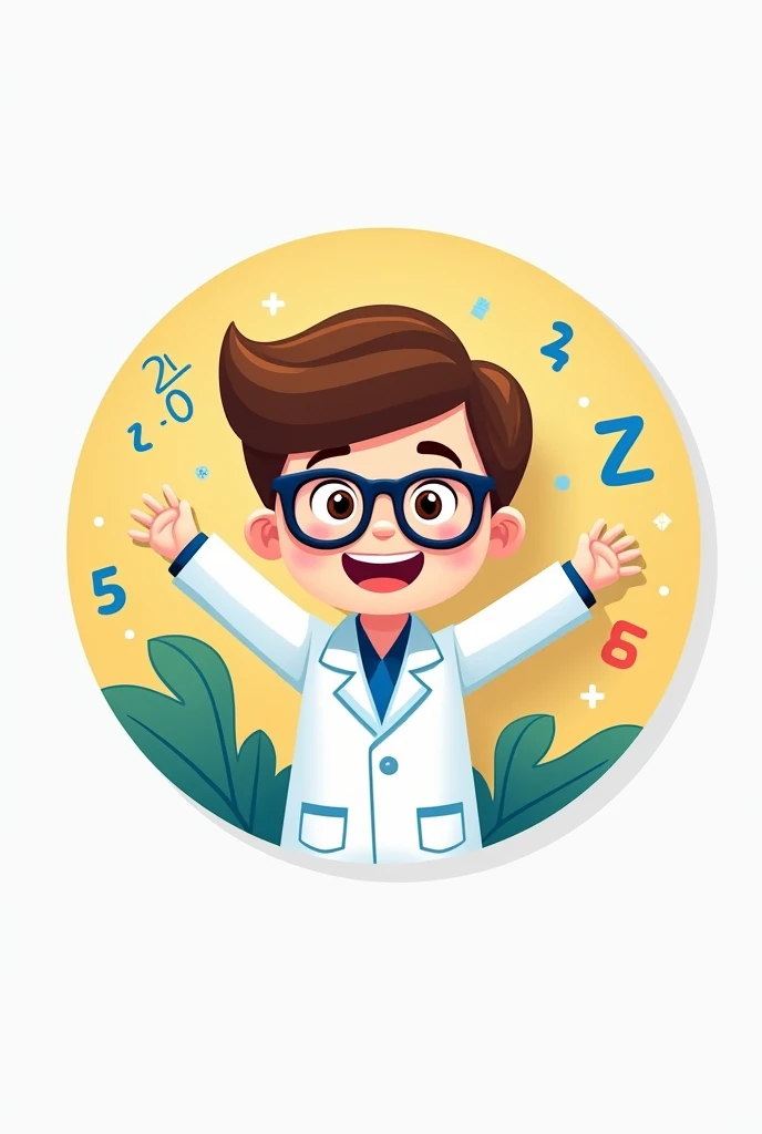 Logo in circle for school Kids expert in multiplication table which called doctor multiplication