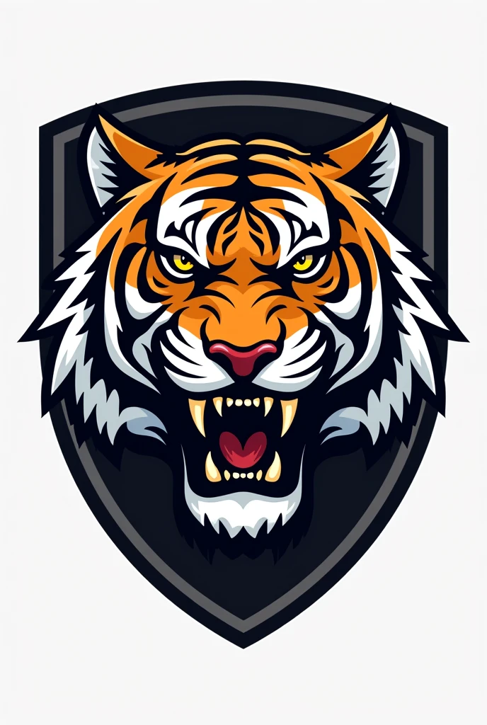 Create a saber tooth tiger shield for team Simplest without background Just the face
