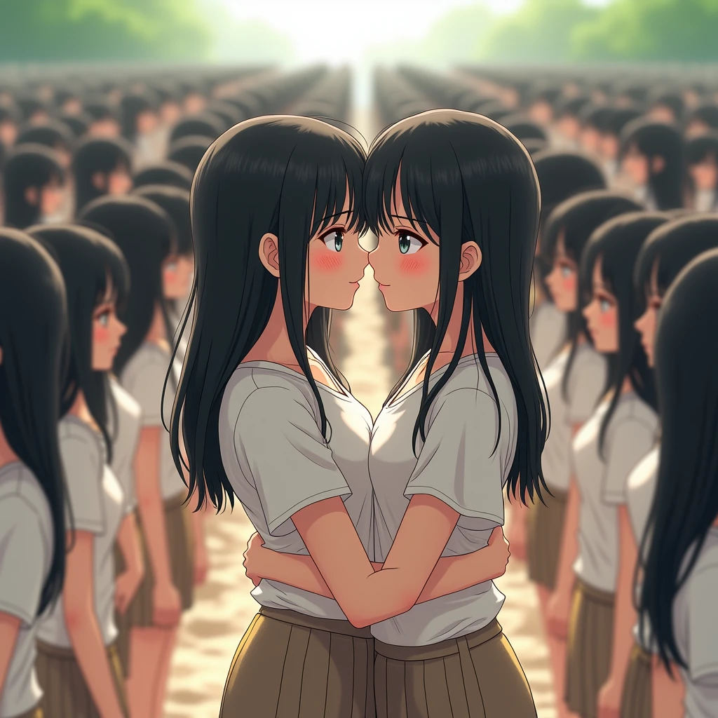 (Japanese Clone-girls=Myself), (Super Best masterpiece Clone-girls Raw Photography Art), (16K, Highest quality, Ultra-high resolution, RAW Photos), (It's so unrealistic., With unparalleled depiction, With an unfathomable sight, An unprecedented and shocking worldview, Clone-girls: In a world of mass reproduction, Ultra-realistic), (Japanese Girls, Sasaki Nozomi, 26yo, Small face, Thick black hair, long hair, Dark Eyes, Mature face, Cute Smile, Smiling face, A gentle gaze, Very pleasant look), (Very beautiful detailed girls, Accurate body structure, Accurate body movements, Very detailed body, (Super big breasts, Large bulge of ample breasts)), (Summer casual clothes, Short sleeve, mini skirt, hour々I can see your pants, Cleavage Emphasis, Emphasise the fullness of your breasts), (Very detailed, Myself cloning, Depiction of splitting oneself, 1Myself girl→1,000,000,000,000,000,000,000,000,000,000Myself cloning girls), (Very detailed and intricate, Myself clone-girlsから, Myself's body is multiplying, A perfectly matched depiction, (In the same female body,With the same face, With the same hairstyle, In the same clothes, At the same height, 同じSuper big breasts)), (1,000,000,000,000,000,000,000,000,000,The number has increased to over 10,000.), (Myself girls only), (1,000,000,000,000,000,000,000,000,000,000,000,000,000,000,000,000,000,000,000,000,000,000Myself girls), (Very detailed描写で, Physical contact), (Very detailed depiction, Super wide view, Clear and accurate perspective depiction, Ultra-wide field of view, Focus on the average value of the image, Illuminated from the front by a soft, bright light), hug, kiss, Chest to Chest, Happy laughter