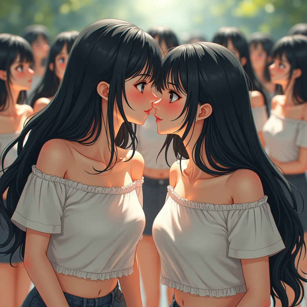 (Japanese Clone-girls=Myself), (Super Best masterpiece Clone-girls Raw Photography Art), (16K, Highest quality, Ultra-high resolution, RAW Photos), (It's so unrealistic., With unparalleled depiction, With an unfathomable sight, An unprecedented and shocking worldview, Clone-girls: In a world of mass reproduction, Ultra-realistic), (Japanese Girls, Sasaki Nozomi, 26yo, Small face, Thick black hair, long hair, Dark Eyes, Mature face, Cute Smile, Smiling face, A gentle gaze, Very pleasant look), (Very beautiful detailed girls, Accurate body structure, Accurate body movements, Very detailed body, (Super big breasts, Large bulge of ample breasts)), (Summer casual clothes, Short sleeve, mini skirt, hour々I can see your pants, Cleavage Emphasis, Emphasise the fullness of your breasts), (Very detailed, Myself cloning, Depiction of splitting oneself, 1Myself girl→1,000,000,000,000,000,000,000,000,000,000Myself cloning girls), (Very detailed and intricate, Myself clone-girlsから, Myself's body is multiplying, A perfectly matched depiction, (In the same female body,With the same face, With the same hairstyle, In the same clothes, At the same height, 同じSuper big breasts)), (1,000,000,000,000,000,000,000,000,000,The number has increased to over 10,000.), (Myself girls only), (1,000,000,000,000,000,000,000,000,000,000,000,000,000,000,000,000,000,000,000,000,000,000Myself girls), (Very detailed描写で, Physical contact), (Very detailed depiction, Super wide view, Clear and accurate perspective depiction, Ultra-wide field of view, Focus on the average value of the image, Illuminated from the front by a soft, bright light), hug, kiss, Chest to Chest, Happy laughter